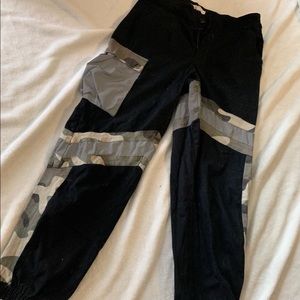 Reflective camo moto pants